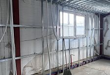 Строительство офиса 600 м2 в каркасном строении из сэндвич панелей